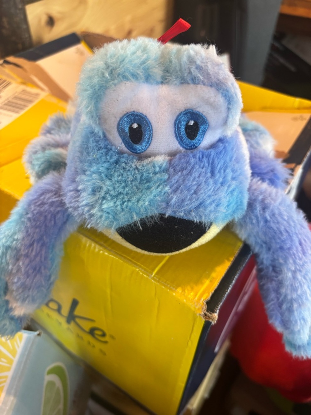Plush Blue Multi-Color Monster Toy - Kids Soft Stuffed Animal